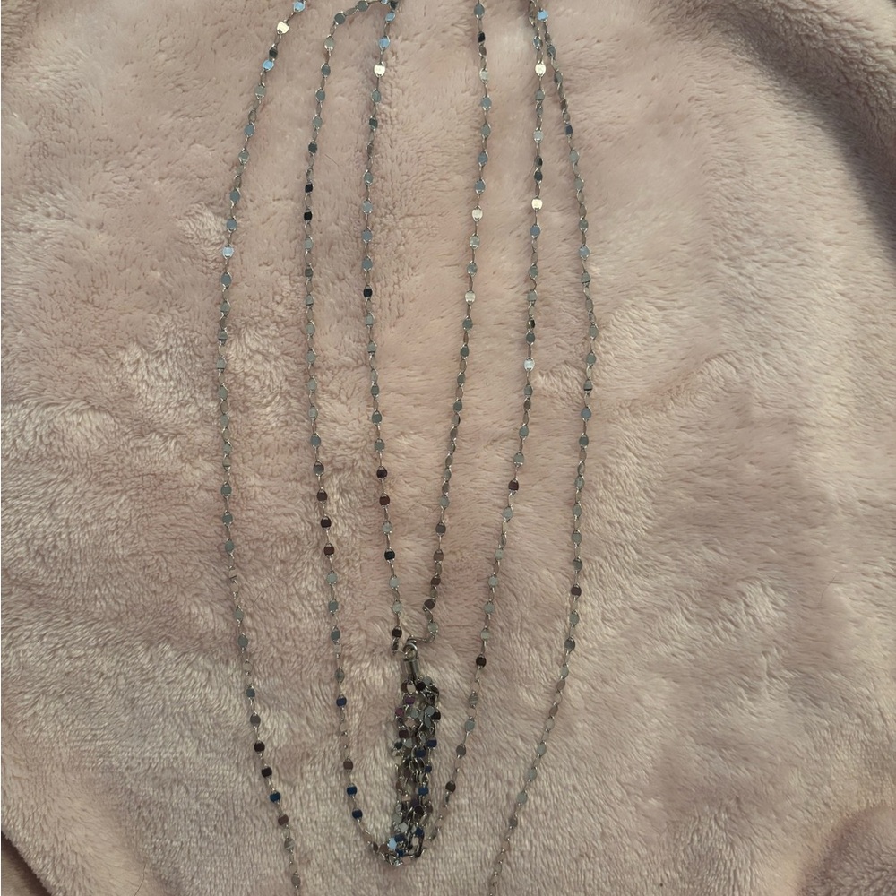 ✨ NWT 925 Solid Sterling Silver Mirror Strand Tassel Necklace – Made in Italy ✨